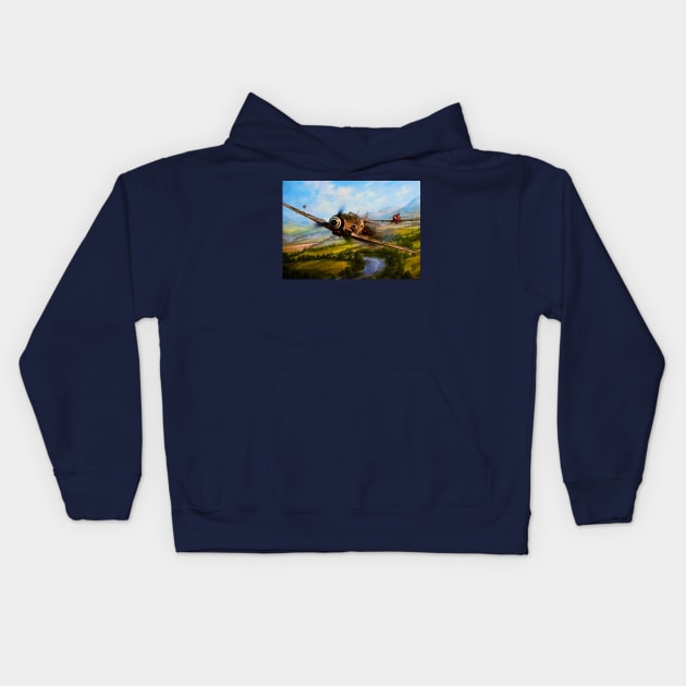 Bf109 Down Kids Hoodie by Aircraft.Lover